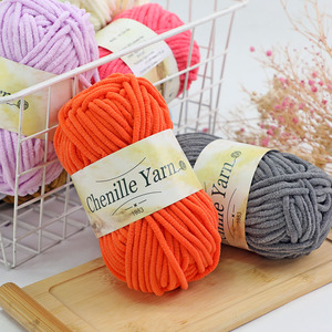 Sợi Crochet 50G Mỗi Cuộn 100% Polyester Nhung Bé 3Mm Mỏng Mini Chenille Chăn Sợi Tay Dệt Móc Mỏng Chenille Sợi - Product Image 4