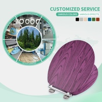Siège de toilette en bois moulé violet à fermeture douce avec charnière en alliage de zinc, couvercle WC en MDF à fixation supérieure |   Siège de toilette