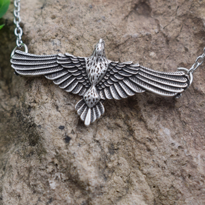 Collier pendentif <span class=keywords><strong>en</strong></span> forme de moto volantée, bijou de charme celtas Raven Corbie, poterie Vikings, Animal des pays nordiques - Product Image 5