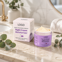 Crème de nuit anti-âge pure OEM 50g avec du rétinol et du beurre de karité biologique, hydratant raffermissant et adoucissant pour tous les types de peau