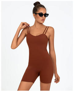 RUIQUWIN Body de yoga pour femme une pièce barboteuses à bretelles spaghetti sans manches en spandex/nylon combinaison de fitness respirante - Product Image 3