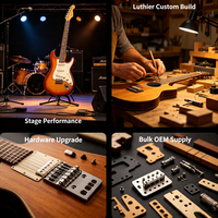 Pièces de guitare électrique personnalisées usinées CNC avec précision : corps de guitare, boutons de pont et quincaillerie pour personnalisation OEM
