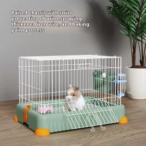 Ayı ve tavşan lüks ev büyük uzay yetişkin ve bebek kafesi anti-sprey idrar düğmesi kapatma Metal malzeme kobay evcil hayvan kafesi - Product Image 4