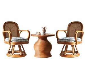 Chaise <span class=keywords><strong>de</strong></span> <span class=keywords><strong>jardin</strong></span> en rotin tressé pour salle à manger, hôtel, maison, restaurant, meubles, chaise pivotante à 360 degrés, table d'appoint, ensemble <span class=keywords><strong>de</strong></span> table d'angle - Product Image 1