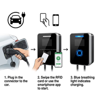 Chargeur mural pour véhicule électrique AC 7KW 32A, type 1, type 2, GBT, station de recharge pour véhicule électrique avec nouveau câble TPU pour usage domestique et commercial