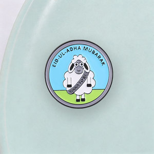<span class=keywords><strong>Broche</strong></span> en émail mouton Eid Ul Adha, <span class=keywords><strong>broche</strong></span> ronde avec texte de festival, pour décoration de sac à dos - Product Image 3