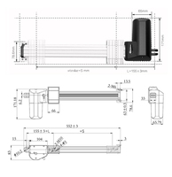 Actuador lineal impermeable para muebles, silla reclinable, sofá con adaptador, W imán permanente de 3000, conmutación de cepillo de velocidad de 100rpm