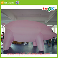 Mascotte gonflable rose pvc pour l'extérieur, personnage de dessin animé cochon gonflable géant