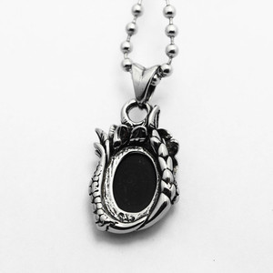 Collar con colgante de garra de dragón yunnique, acero inoxidable, piedra preciosa negra, joyería para hombre, accesorio de moda - Product Image 1