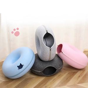 Groothandel Dubbele Verdieping Kat Donut <span class=keywords><strong>Tunnel</strong></span> Voor Indoor Katten Vilt Kat Bed Rond Huis Om Te Spelen - Product Image 5