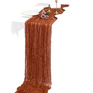 Lot <span class=keywords><strong>de</strong></span> 2 chemins <span class=keywords><strong>de</strong></span> <span class=keywords><strong>table</strong></span> en gaze <span class=keywords><strong>de</strong></span> lin terracotta style bohème, <span class=keywords><strong>3</strong></span> m <span class=keywords><strong>de</strong></span> long, pour décorations <span class=keywords><strong>de</strong></span> fête d'anniversaire, festival, mariage - Product Image 4