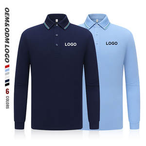 <span class=keywords><strong>Polo</strong></span> a Maniche Lunghe da Uomo Taglie Forti, in Cotone Fresco, per Golf, con Ricamo o Stampa, Tinta Unita - Product Image 3