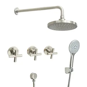 Stock Hi-Q Brushed Bathroom shower set and showers wall mounted shower mixer