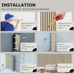 Panneau acoustique en bois à lattes de luxe, panneaux muraux linéaires en bois, traitement acoustique pour la décoration de chambres d'hôtel et de salles KTV, panneau mural acoustique en bois - Product Image 5