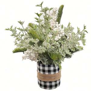 Simulation <b>Flocking</b> Mini Desktop <b>Tree</b> Potted Pe <b>Christmas</b> Decorations Original - Product Image 1