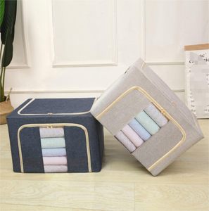 Boîte de rangement en lin empilable <span class=keywords><strong>pour</strong></span> tiroirs de placard, organisateur de vêtements, conteneur de rangement <span class=keywords><strong>pour</strong></span> armoires, cubes de rangement <span class=keywords><strong>pour</strong></span> enfants et adolescents - Product Image 2