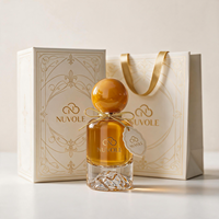 Flacon de parfum en verre transparent pour homme, design luxueux et nouveau, 30 ml, 50 ml, 100 ml, rond, facile à sertir, flacon de parfum vide avec bouchon en résine
