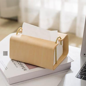 Boîte <span class=keywords><strong>à</strong></span> mouchoirs <span class=keywords><strong>en</strong></span> grain de <span class=keywords><strong>bois</strong></span> massif Design simple et moderne Boîte de rangement de bureau étanche <span class=keywords><strong>à</strong></span> l'humidité pour le salon - Product Image 5