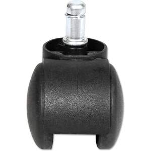 Roulettes à double roue Alera avec capuchon, type B, tige de 1,5 pouces, roue en nylon dur, noir mat - Lot de 5 - Product Image 4