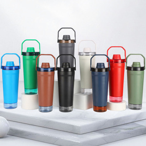 New 20oz Gym Sport Custom Logo Stainless Steel Protein Tumbler Shaker Bottle Protéines with Handle <b>Storage</b> <b>Box</b> Compartment - Product Image 5