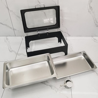 Réchaud Chauffe-Plats Économique en Combustible Doré en Acier Inoxydable Kit de Plat de Chafing pour Buffet