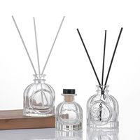Botol Diffuser kaca ukir Vintage 100ml 250ml, untuk botol Diffuser buluh kaca aromaterapi mewah dengan sumbat