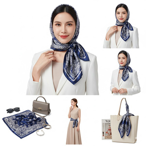 <span class=keywords><strong>Sciarpa</strong></span> Quadrata in Seta <span class=keywords><strong>Blu</strong></span> Reale con Motivo Paisley 90cm per Hijab Femminile e <span class=keywords><strong>Elegante</strong></span> Coprispalle - Product Image 1