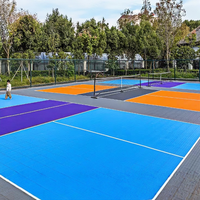 Dalles de terrain de pickleball en PP emboîtables pour l'extérieur, résistantes aux intempéries, revêtement de sol sportif modulaire, installation facile, vente en gros
