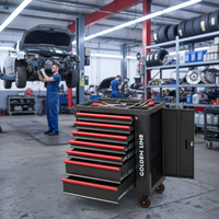 Chariot à outils en acier verrouillable à 7 tiroirs pour atelier de réparation automobile OEM/ODM/OBM, capacité de charge de 450 kg, avec panneau de verrouillage
