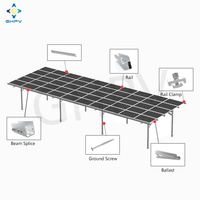 Support solaire en gros pour systèmes de rails de protection support de montage de panneau solaire en alliage d'aluminium personnalisable