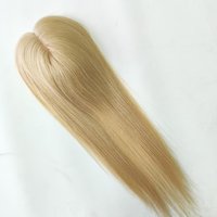 Rambut Asli Manusia 100% Virgin Silk Base 3x5 Ringan dan Bernapas, Topper Ikat Tangan dengan Kulit Kepala Asli untuk Wanita dengan Rambut Menipis, Grosir OEM