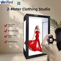 PULUZ 200cm 2M Boîte à lumière de studio photo à 6 bandes lumineuses 240W 5500K en nylon pour la photographie de portraits de modèles adultes et de vêtements