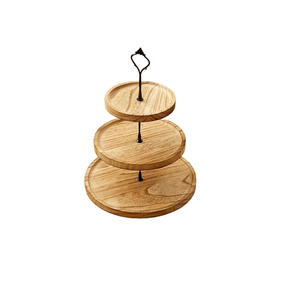 Vassoio decorativo rotondo in legno da forno staccabile a tre strati per la conservazione e il servizio di dessert - Product Image 2
