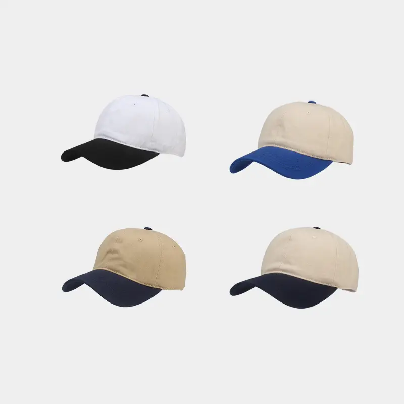 2023 New Fashionable Two-Tone Dad Hat 100% Cotton Fabric with Metal Back Closure Available in Four Stylish Colors Wholesale