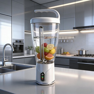 เครื่องปั่นน้ำแข็งไร้สาย แบตเตอรี่ลิเธียมไอออน 150 วัตต์ สำหรับงานหนัก ความจุ 1000 มล. ใบมีด 6 ใบ ปลอดสาร BPA เกรดสำหรับอาหาร ใช้ปั่นสมูทตี้ ชาร์จผ่าน USB ใช้ได้ในรถยนต์และโรงแรม - Product Image 5