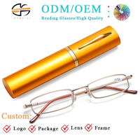 Étui à lunettes de lecture portable en métal écologique, pliable, pour presbytes, unisexe, fin et léger, pour visages carrés