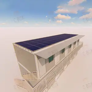 Armazém da china sistema de energia solar fabricado casa contêiner empilhável restaurante escritório prédio dormitório