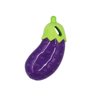 Jouet à mâcher pour chien en TPR, taille moyenne, pour usage intérieur, design mignon en forme d'aubergine, couineur, pour la dentition - Product Image 4