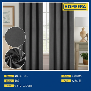 Grigio scuro 140x228cm poliestere tende con 8 occhielli decorazione per la casa mantovane - Product Image 1