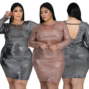 Robe pour femmes, vêtements grande taille, col rond, sexy, 5XL