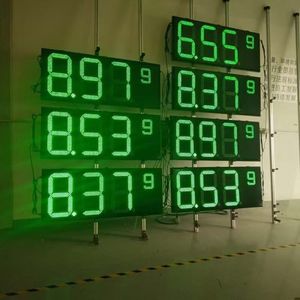 8,88 9/10 одинарный желтый/красный/зеленый/белый 18-дюймовая заправочная станция, светодиодный ценовой знак для наружной рекламы, использование мультимедиа с красным трубчатым чипом
