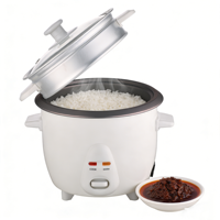Penanak Nasi Listrik Otomatis 0.6L-6L Kontrol Timer Digital, Panci Dalam Anti Lengket Stainless Steel Bentuk Drum
