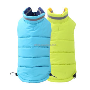 Kış köpek balon ceket floresan sarı su geçirmez yansıtıcı geri dönüşümlü yastıklı sıcak köpek puf ceket soğuk hava için - Product Image 3