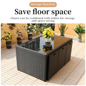 طاولة وكرسي من الخيزران الهندي بتصميم مشهور ، طقم نسج من الأثاث الخارجي - Product Image 4