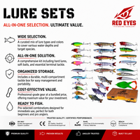 Échantillon Gratuit 1 pièce Kit de leurres de pêche coulants pour bar et saumon avec boîte à pêche métallique, Kit d'appâts durs en gros Série Taming Fish Master