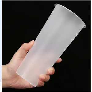 Taza de plástico transparente de 500ML y 700M para té o leche