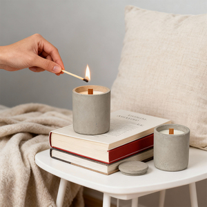 Vela Aromática em Jarro de Cimento Relaxlines Nordic Home para Contêineres Personalizados, Vela Aromática de Cera de Soja - Product Image 5