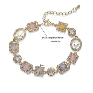 Chaîne ras du cou <span class=keywords><strong>multi</strong></span>-pierres scintillantes 18K bijoux en laiton plaqué or véritable CZ coloré collier de pierres précieuses arc-en-ciel pour femmes hommes - Product Image 4