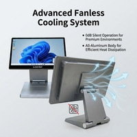 Terminal POS Plegable de Aluminio con Pantalla Táctil de 15.6 Pulgadas, Enfriamiento Pasivo sin Ventilador, Resistente al Agua y al Aceite para Comercio Minorista