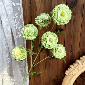 Série Verte Fleurs Artificielles Réalistes en Soie : Pissenlit, Larmes de Bambou, Hortensia, Rose – Décoration Mariage et Maison – Moulage par Injection - Product Image 5